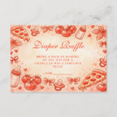 Special Delivery Pizza Baby Shower Diapper Raffle Begleitkarte (Vorderseite)