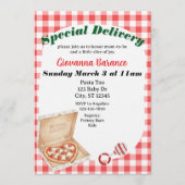 Special Delivery, Pizza Baby Shower Invitation Einladung (Vorderseite)