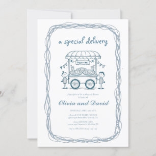 Special Delivery Pizza Doodle Baby Dusche Junge Einladung