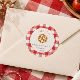 Special Delivery Pizza Italienische Babyparty Runder Aufkleber