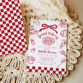 Special Delivery Whimsical Bow Pizza Baby Shower Einladung