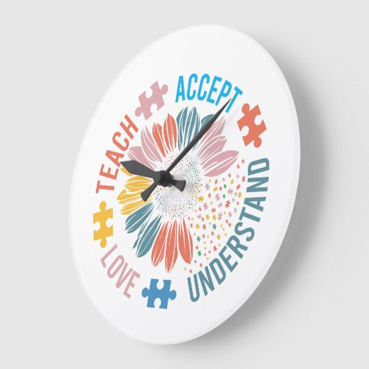 Special Education SPED Teacher Autism Sunflower Große Wanduhr (Winkel)