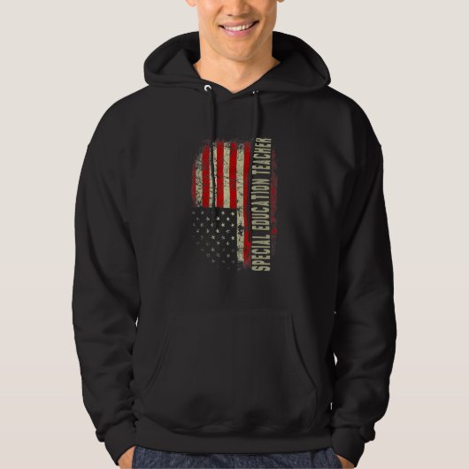 Special Education Teacher Day 4th Of July US Flag Hoodie (Vorderseite)