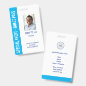 Special Event Security Foto Pass Ausweis (Vorder- & Rückseite)