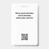 Special Event Security Pass Ausweis (Rückseite)