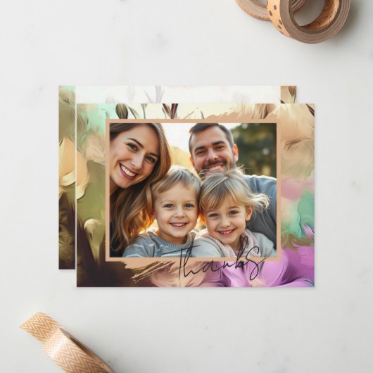 Special Floral Foto Dankeschön Karte (Vorderseite/Rückseite Beispiel)