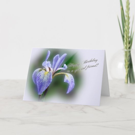 Special Friend Birthday Blue Flag Iris Wildblume Karte (Vorderseite)