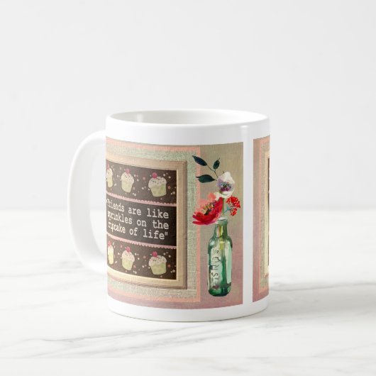 Special Friend Message Floral Bouquet Kaffeetasse (Vorderseite Links)