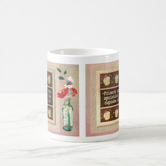 Special Friend Message Floral Bouquet Kaffeetasse (Mittel)