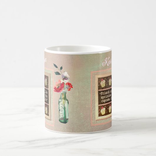 Special Friend Personalized Message Floral Bouquet Kaffeetasse (Mittel)