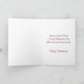 Special Friend Thanksgiving Turkey Card Feiertagskarte (Innenseite)