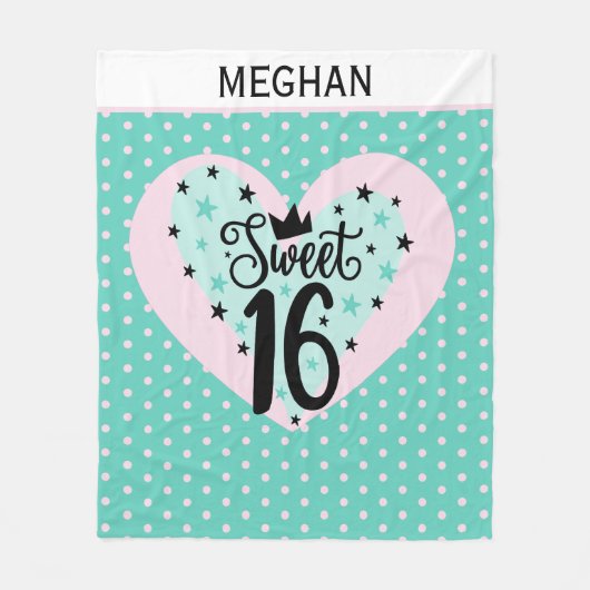 Special Gift! Personalized Sweet 16  Fleecedecke (Vorderseite)