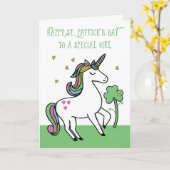 Special Girl Unicorn St. Patrick's Day Wünsche Karte (Gelbe Blume)