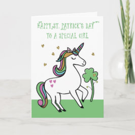 Special Girl Unicorn St. Patrick's Day Wünsche Karte