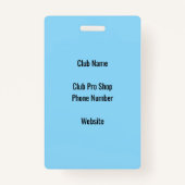 Special Golf Event Security Pass Ausweis (Rückseite)