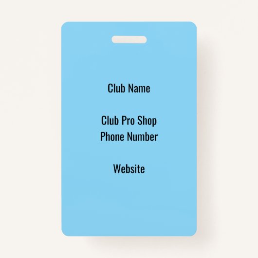 Special Golf Event Security Pass Ausweis (Rückseite)