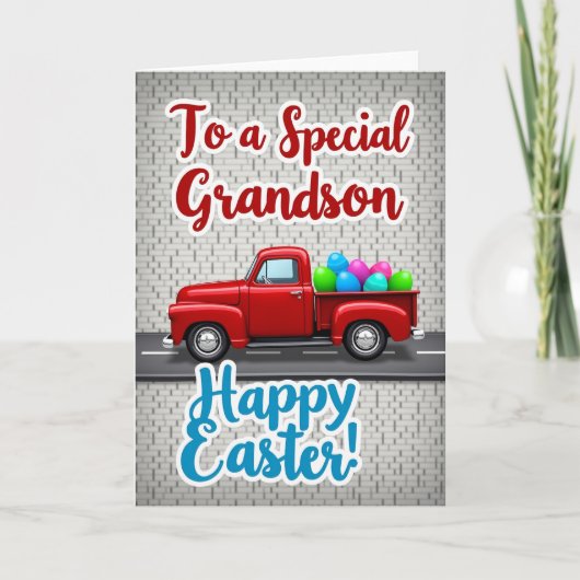 Special Grandson Happy Easter Card Karte (Vorderseite)
