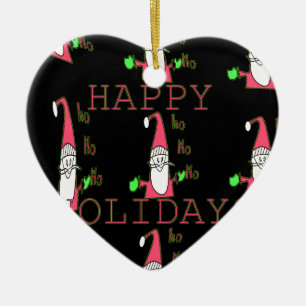 Special Happy Holidays Ho Ho Ho Ink Sketch Santa G Keramik Ornament