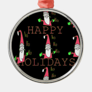 Special Happy Holidays Ho Ho Ho Ink Sketch Santa G Ornament Aus Metall
