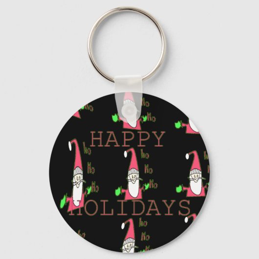 Special Happy Holidays Ho Ho Ho Ink Sketch Santa G Schlüsselanhänger (Vorderseite)