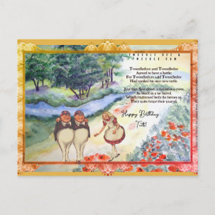 Special Looking Glass Tweetle Dee Dum Lied  Postkarte