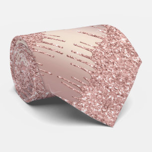 Special Neck Tie - Rose Gold Blush Glitzer Tropfen Krawatte