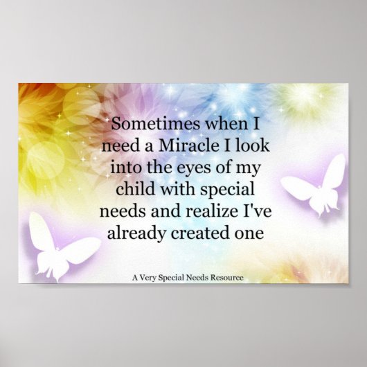 Special Needs Miracle Butterfly Poster (Vorne)