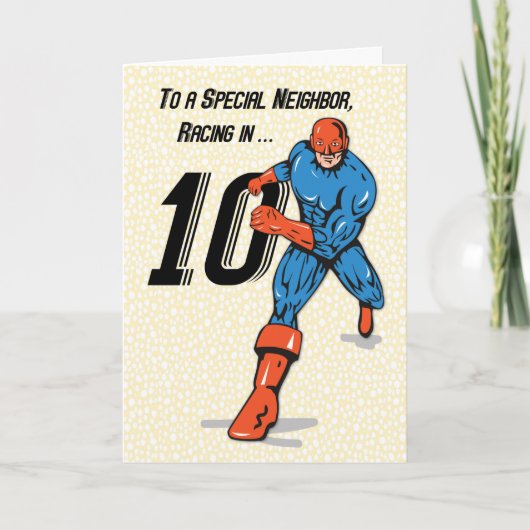 Special Neighbor 10. Geburtstag Superheld Karte (Vorderseite)