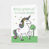 Special Neighbor Unicorn St. Patrick's Day wünscht Karte (Vorderseite)