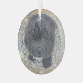 Special Order Gray Puppy Glass Ornament Aus Glas (Vorderseite links)