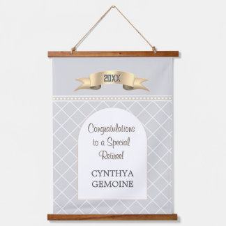 Special! Personalized BIG retirement  Hanging Tape Wandteppich Mit Holzrahmen