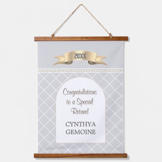 Special! Personalized BIG retirement  Hanging Tape Wandteppich Mit Holzrahmen (Vorderseite)