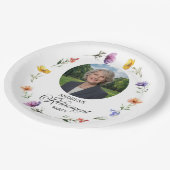 Special Photo Elegant Floral Retirement Party Pappteller (Schrägansicht)