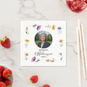 Special Photo Elegant Floral Retirement Party Serviette (Beispiel)