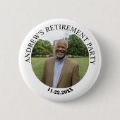 Special Photo Elegant Retirement Party Button (Vorderseite)