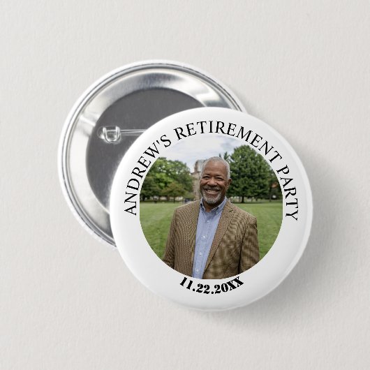 Special Photo Elegant Retirement Party Button (Vorne & Hinten)