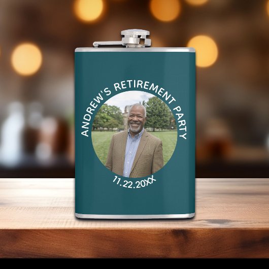 Special Photo Elegant Retirement Party Flachmann