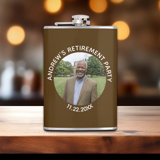 Special Photo Elegant Retirement Party Flachmann