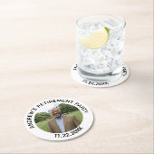 Special Photo Elegant Retirement Party Runder Pappuntersetzer (Vor Ort)
