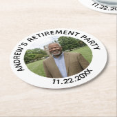 Special Photo Elegant Retirement Party Runder Pappuntersetzer (Angewinkelt)