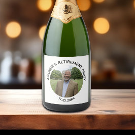 Special Photo Elegant Retirement Party Schaumweinetikett