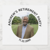 Special Photo Elegant Retirement Party Schaumweinetikett (Einzelnes Label)