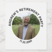 Special Photo Elegant Retirement Party Weinetikett (Einzelnes Label)