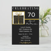 Special Present 70. Geburtstagsparty Einladung (Stehend Vorderseite)