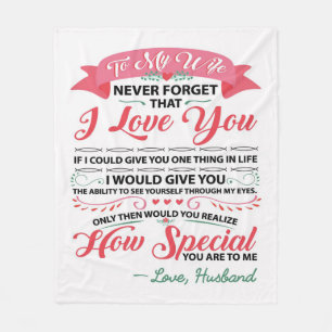 Special Quotes To My Wife Gift For Women Fleecedecke
