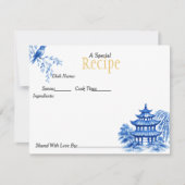 Special Recipe Chinoiserie Blue Card RSVP Karte (Vorderseite)