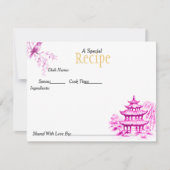 Special Recipe Chinoiserie Pink Card RSVP Karte (Vorderseite)