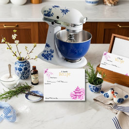 Special Recipe Chinoiserie Pink Card RSVP Karte