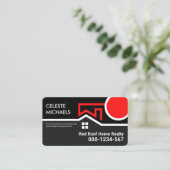 Special Red Rooftop Sun Realty Border Visitenkarte (Stehend Vorderseite)