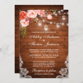 Special - Rustikale Hochzeit der Korallenflora Einladung (Vorne/Hinten)